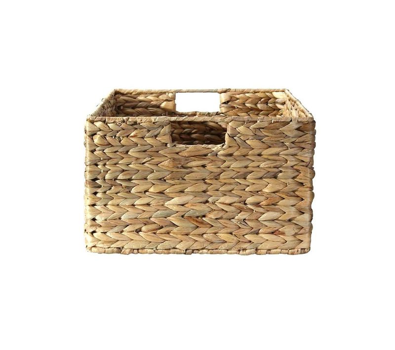 Panier En Jacinthe D'eau Armature Métal - H17 Cm