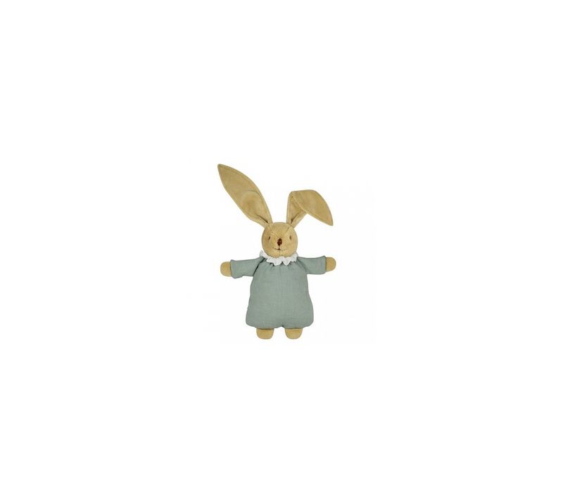 Lapin Nid D'ange Doudou Lin Celadon 20cm