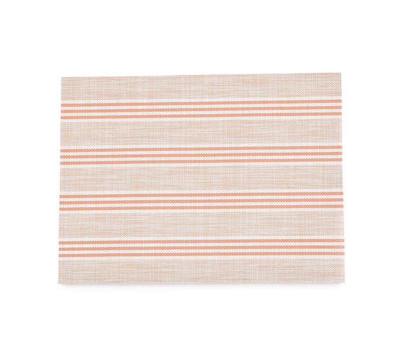 Set De Table Rectangulaire Rayé - 45x30 Cm - Beige