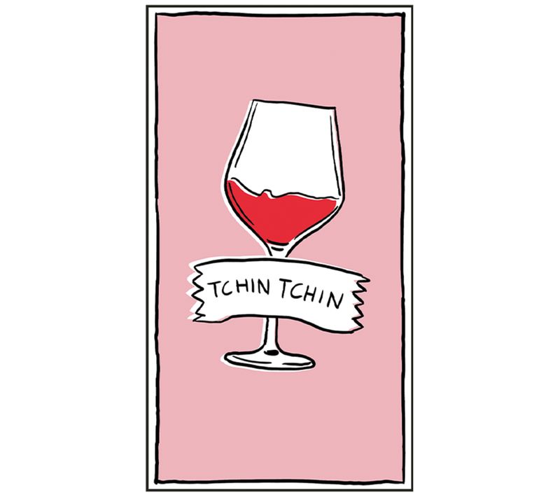 Lot De 15 Serviettes En Papier "tchin Tchin" - 40x33 Cm - Rose