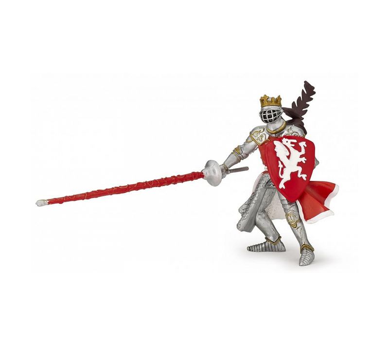 Figurine Du Roi Au Dragon Rouge - Chevalier En Armure Éblouissante