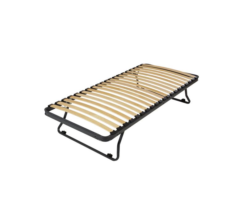 Sommier En Métal Gigogne 90x190 - 20 Lattes Bois - Gain De Place - Made In France
