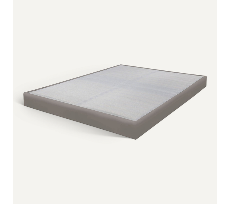 Sommier Tapissier 160x200 Omega Simili Taupe 2x18 Lattes