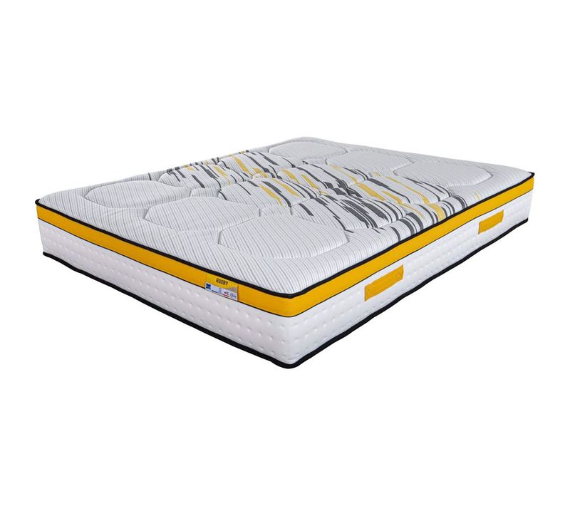 Matelas 180x200 Rugby - Ressorts Ensachés - Hauteur 27 Cm - Soutien Très Ferme