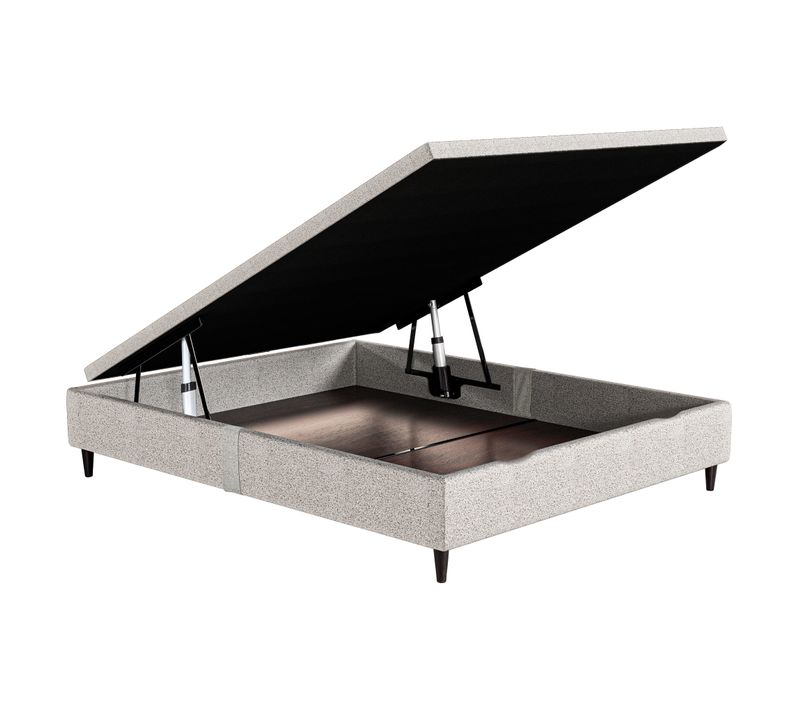 Lit coffre électrique 140x190 NUIT FAUBOURG TRIOMPHE 2 gris chiné