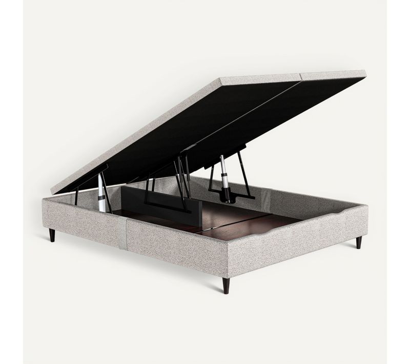 Lit coffre électrique 2x90x200 NUIT FAUBOURG TRIOMPHE 2 gris chiné
