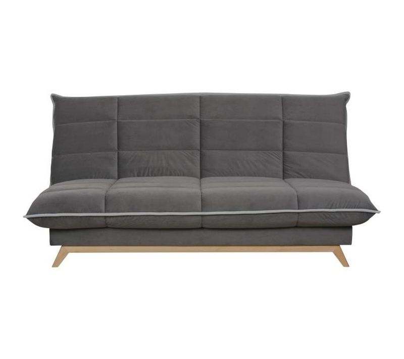 Toundra Clic Clac 3 Places - Matelas  Ep.13 Cm - Mousse Hr 35 Kg/m3 - Tissu Gris - Fabriqué En Franc