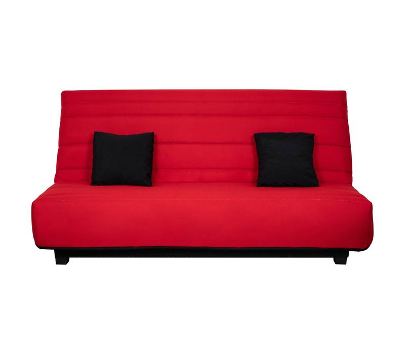 Banquette Clic-clac Orlando 130x190, Matelas Dunlopillo, Rouge