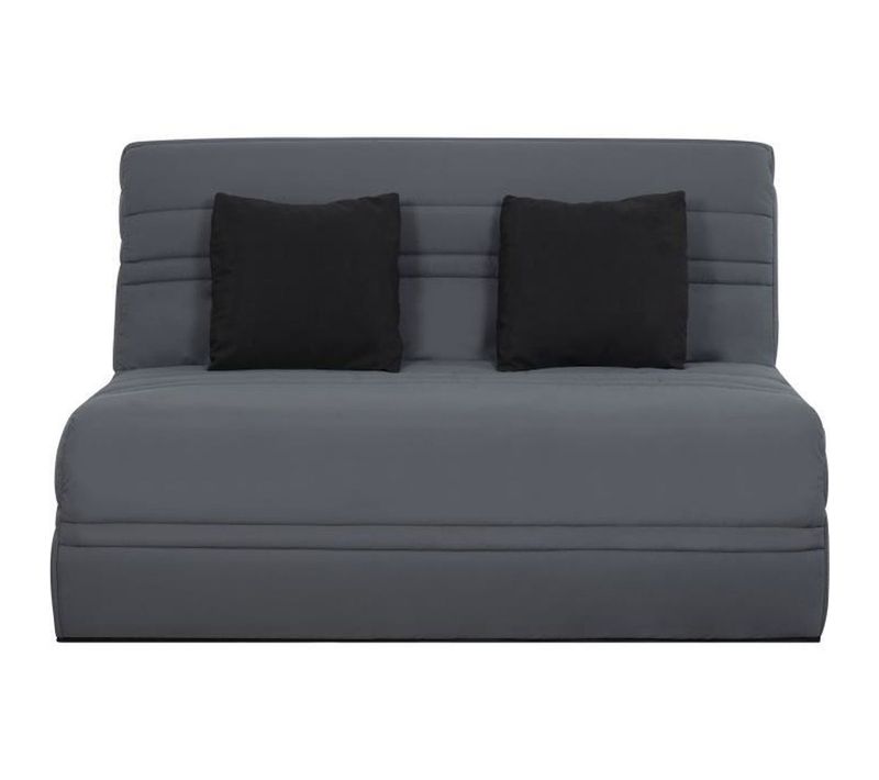 Banquette BZ 3 Places Gris Avec Matelas Mousse 13 Cm Et Couchage Quotidien