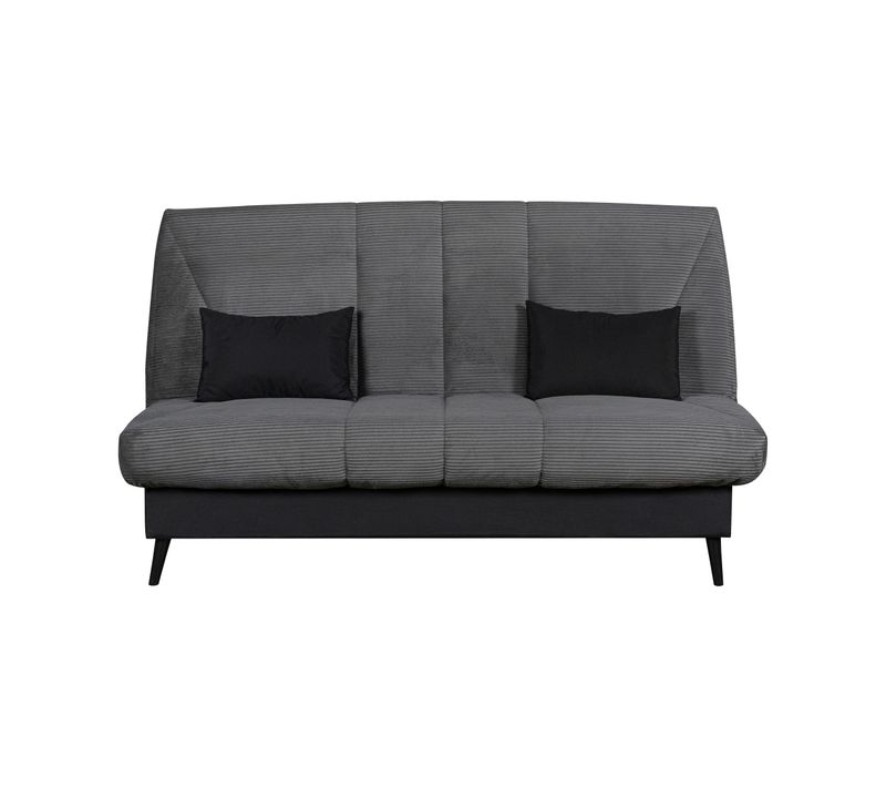 Banquette-lit clic-clac COCON tissu velours charbon