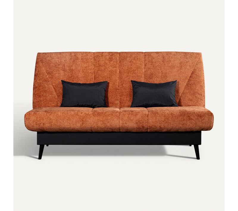 Banquette-lit clic-clac COCON tissu chenillé terracotta