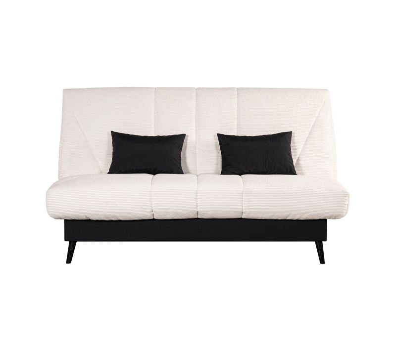 Banquette-lit clic-clac CARESSE tissu velours beige