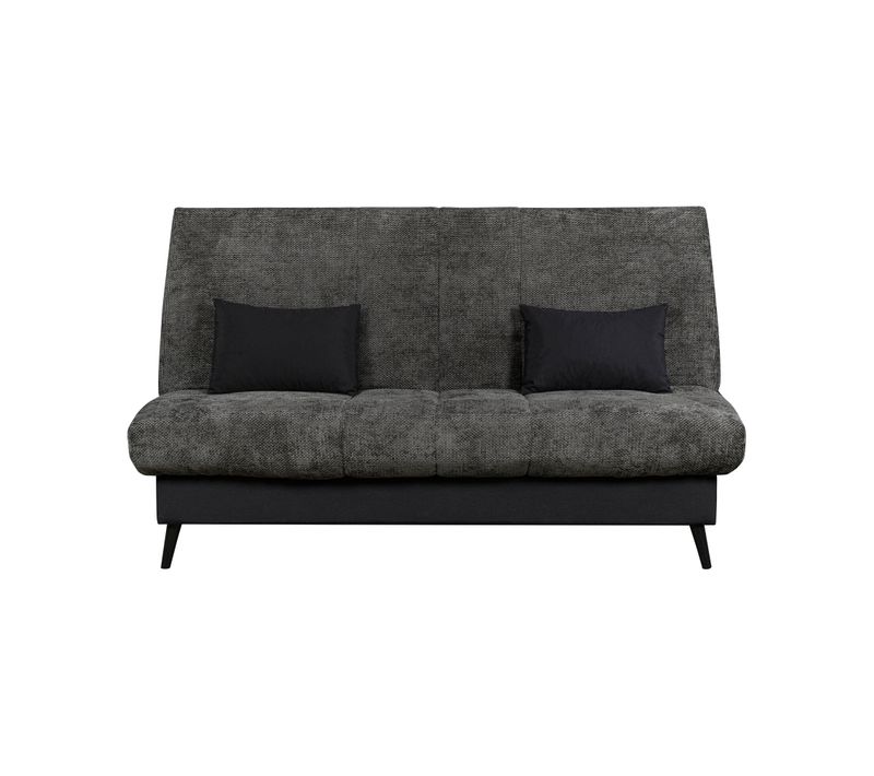 Banquette-lit clic-clac CARESSE tissu chenillé anthracite