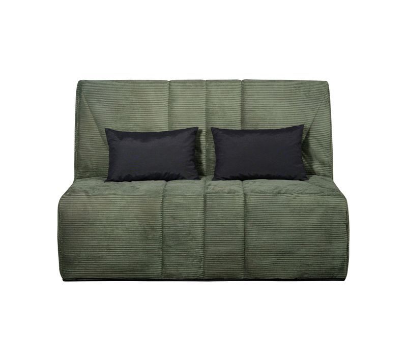 Banquette-lit BZ COCON tissu velours vert