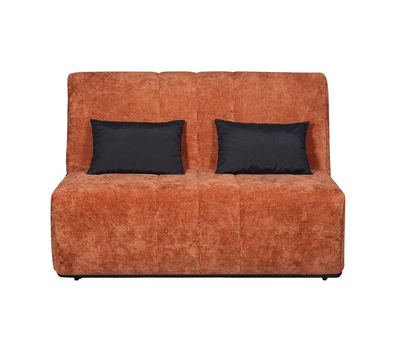 Banquette-lit BZ COCON tissu chenillé terracotta