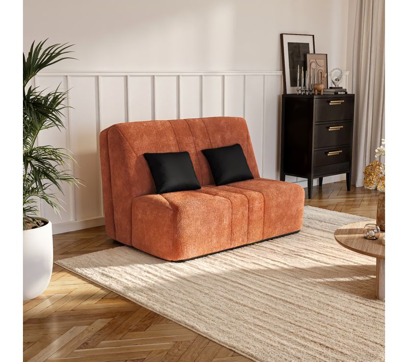 Banquette-lit BZ XL COCON tissu terracotta