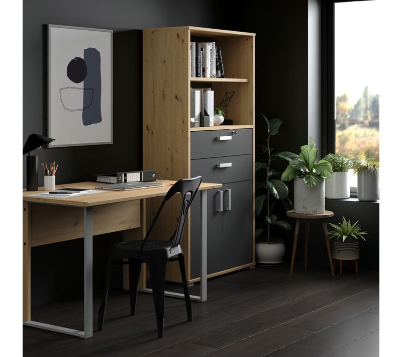 Lot de 2 portes / 2 tiroirs START UP Gris