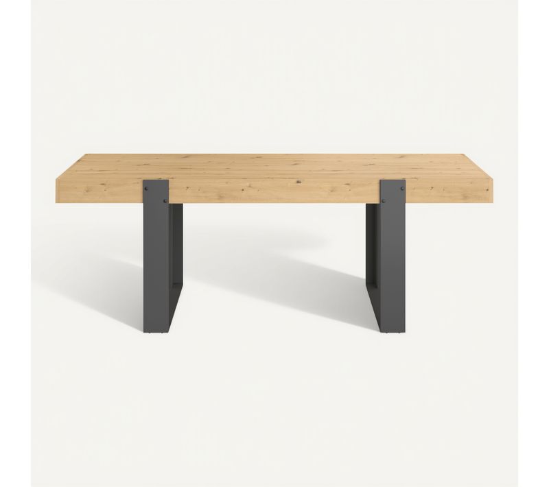 Table à manger L.223 cm STAN imitation chêne et gris