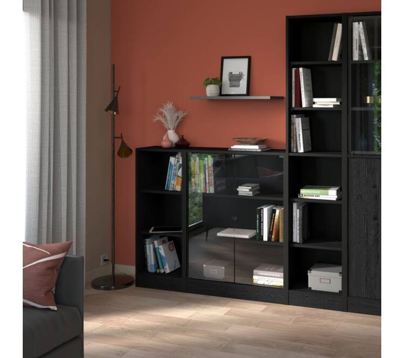 1/2 Bibus 2 tablettes MAYENCE Imitation chêne noir