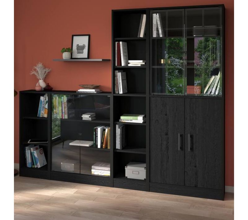 Bibus 2 tablettes MAYENCE Imitation chêne noir