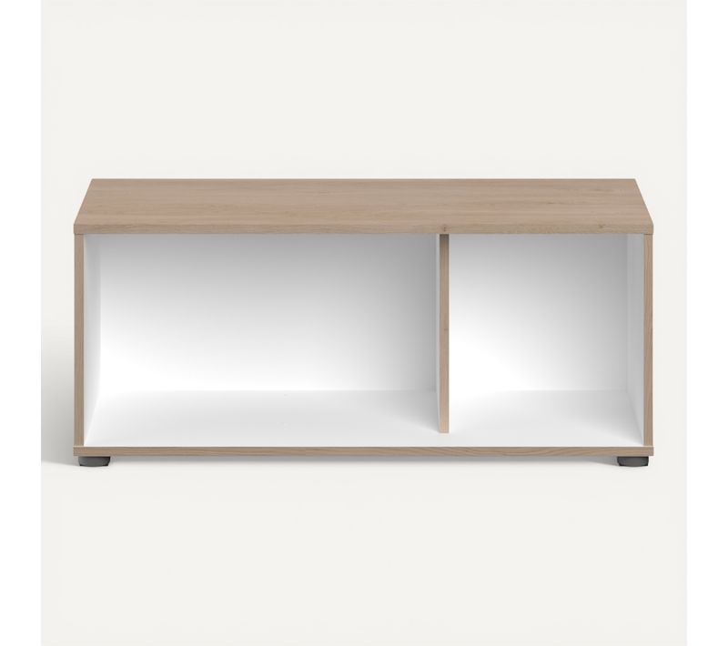 Meuble TV LORIS Imitation chêne et blanc