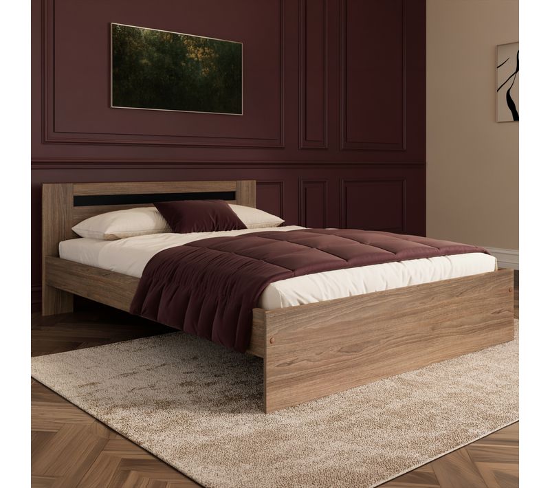 Lit 140x190 cm AZUKA imitation noyer