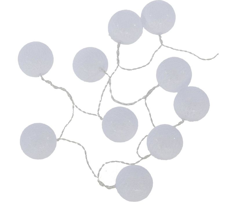 Guirlande Lumineuse Blanche 10 Boules LED à Piles