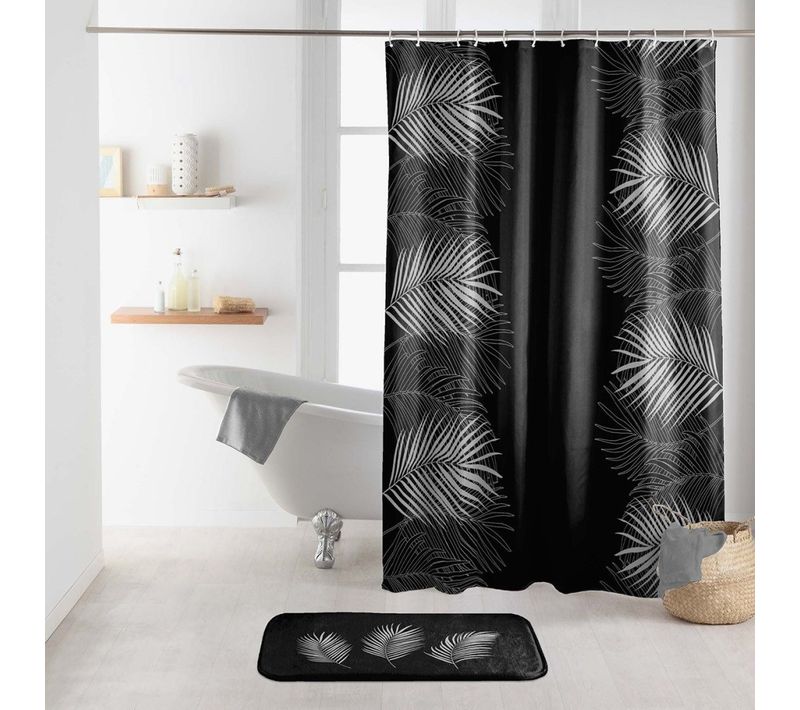 Rideau De Douche 180x200 Cm Orbella Noir Argent