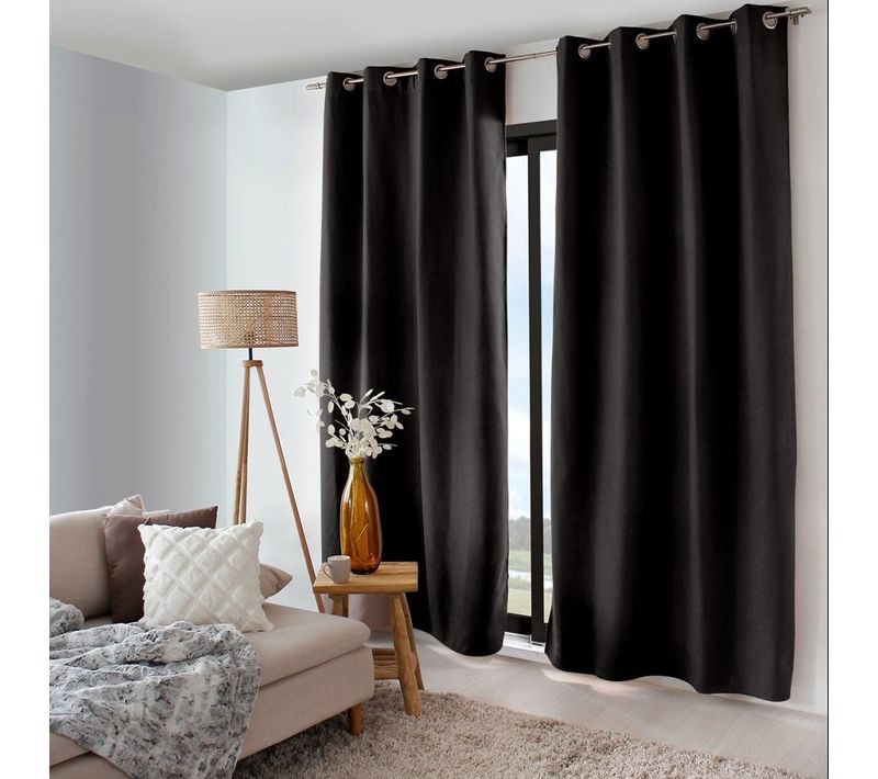 Rideau Occultant Thermique 140x240 Nordica Noir
