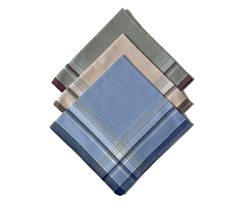 Lot De 12 Mouchoirs Homme Couleur 40x40 Cm 100% Coton