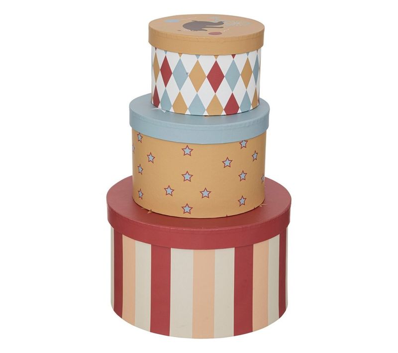 Lot De 3 Boites Rondes En Papier Circus