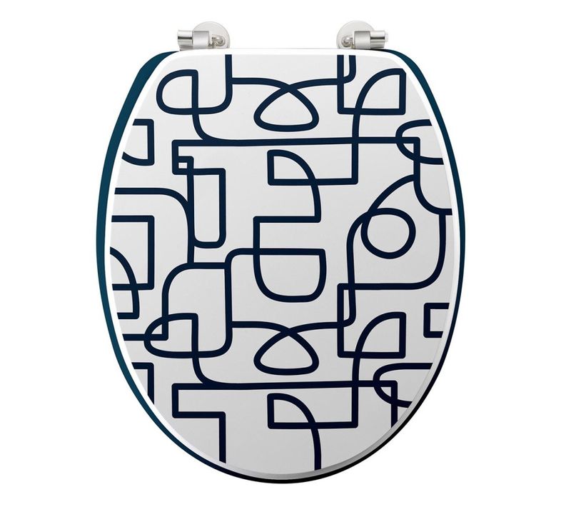 Abattant Wc Mdf Charnières Métal Labyrinthe