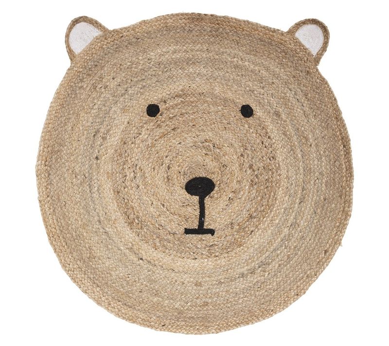 Tapis Rond Jute Ourson D100