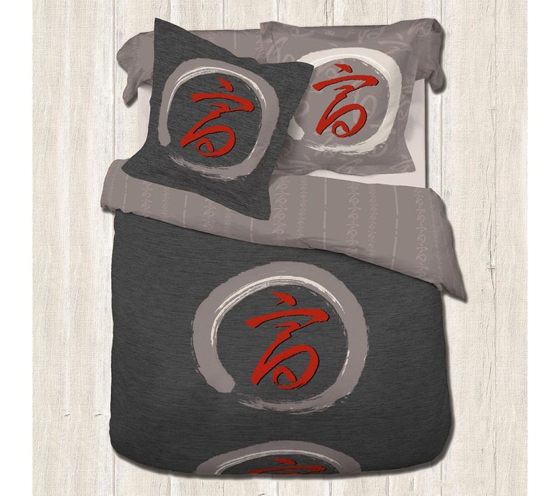 Housse De Couette 240x220 Zen Spirit + 2 Taies Coton 57 Fils