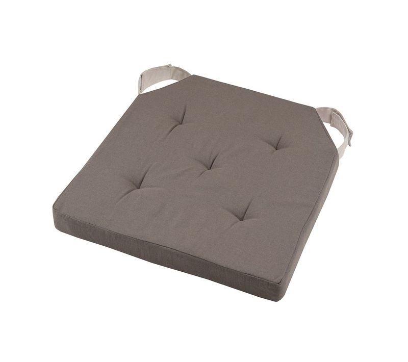 Lot De 4 Galettes De Chaise Duo Velcro 38x38 Taupe Lin