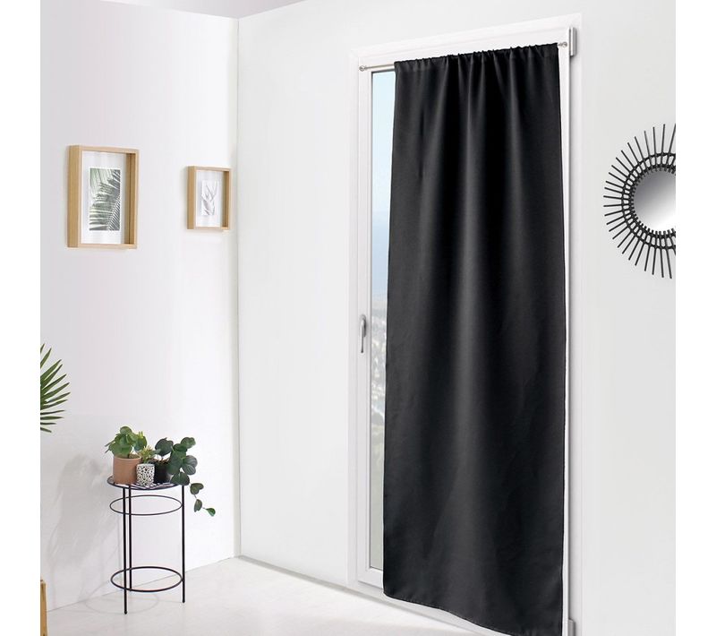 Rideau De Porte Occultant 90x210 Basic Noir