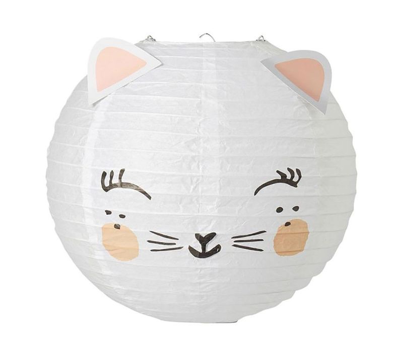 Suspension Boule Japonaise Chat Rose D35