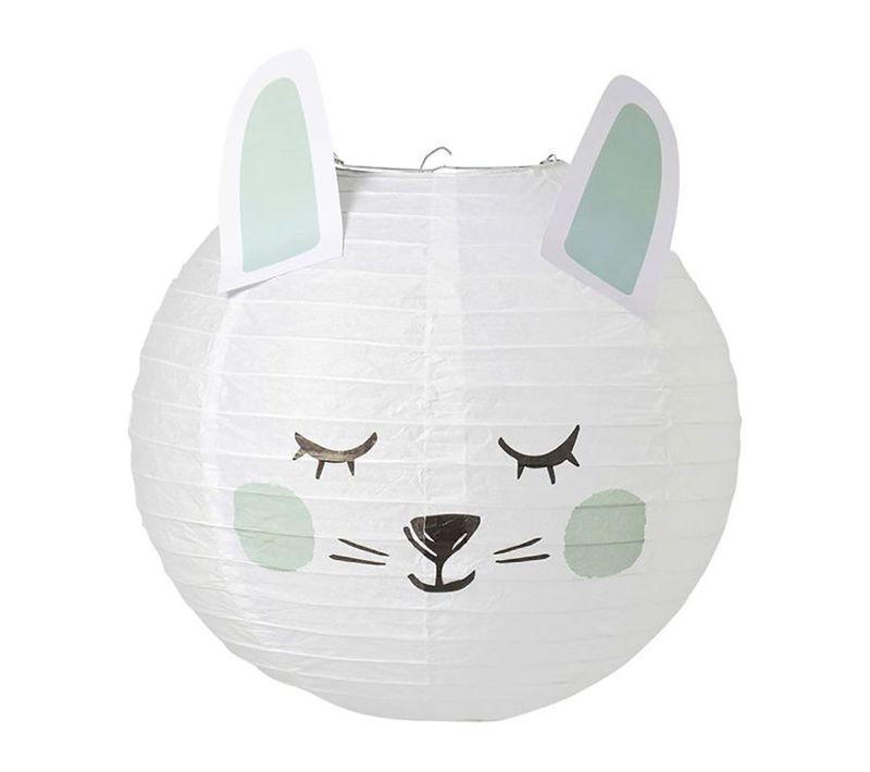 Suspension Boule Japonaise Lapin Bleu D35