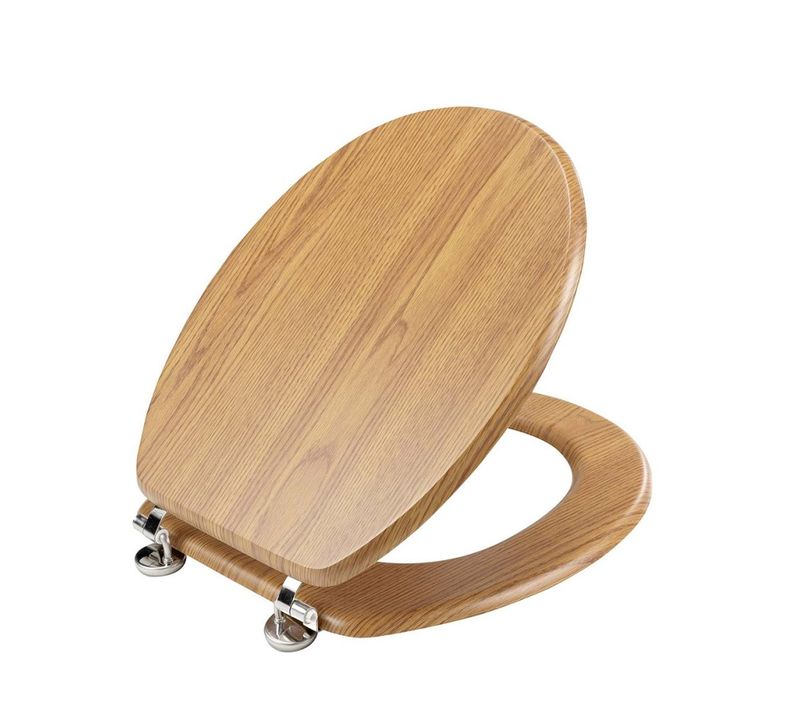 Abattant Wc Mdf Charnières Métal Effet Bois Strata Chêne