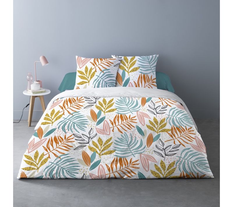 Housse De Couette 260x240 Floris + 2 Taies 100% Coton