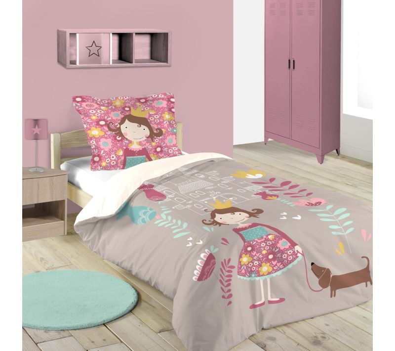 Housse De Couette 140x200 Lena + 1 Taie Coton 57 Fils