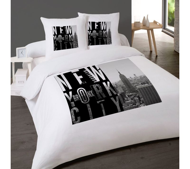 Housse De Couette 260x240 Bronx + 2 Taies 100% Coton