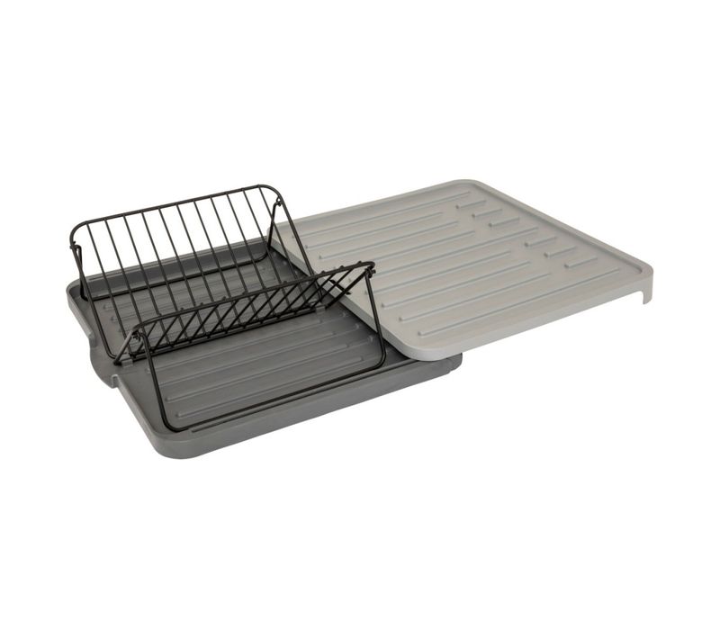 Égouttoir à Vaisselle Extensible Gris Avec Rack