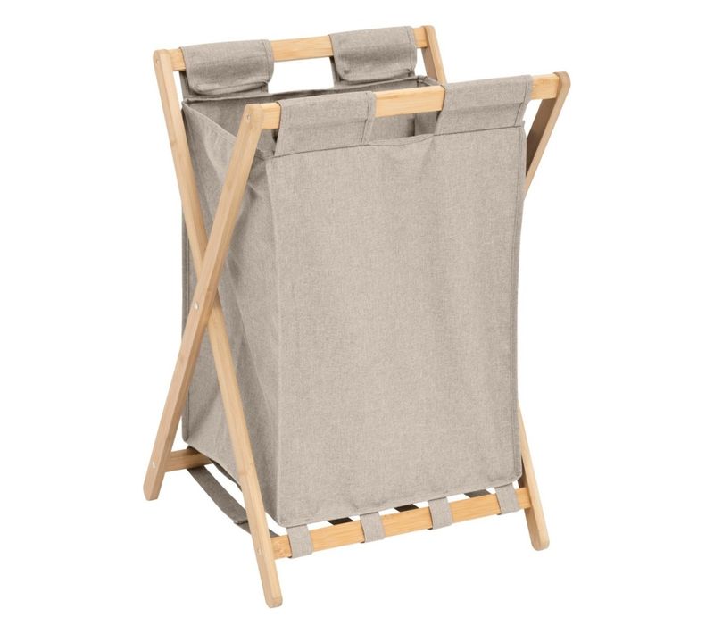 Panier à Linge Pliant 50l En Bambou