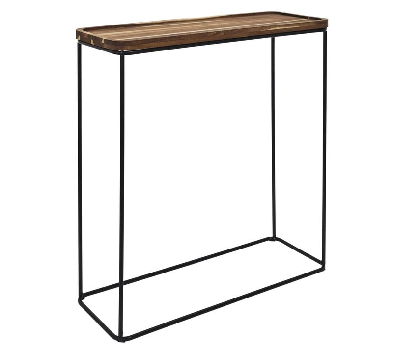 Console Métallique Avec Plateau En Bois D'acacia