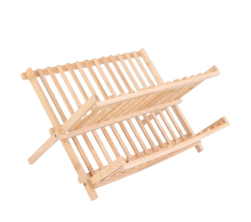 Égouttoir à Vaisselle Pliable En Bambou