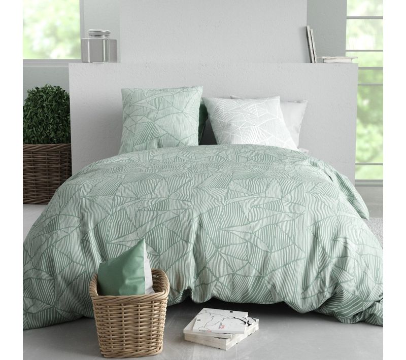 Housse De Couette 260x240 Adely + 2 Taies Coton 57 Fils