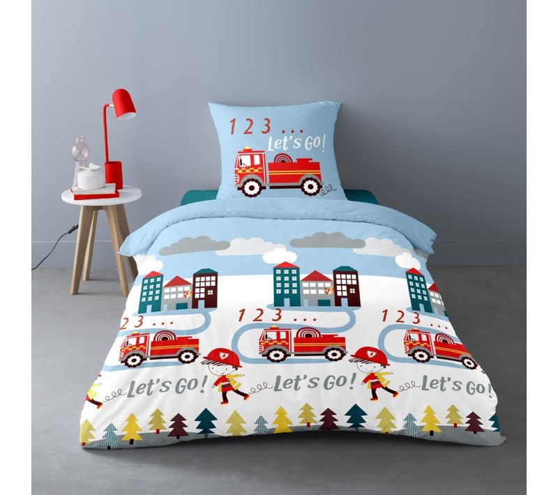 Housse De Couette 140x200 Robin + 1 Taie 100% Coton