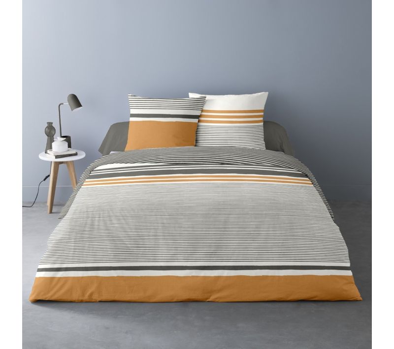 Housse De Couette 240x220 Auguste + 2 Taies 100% Coton