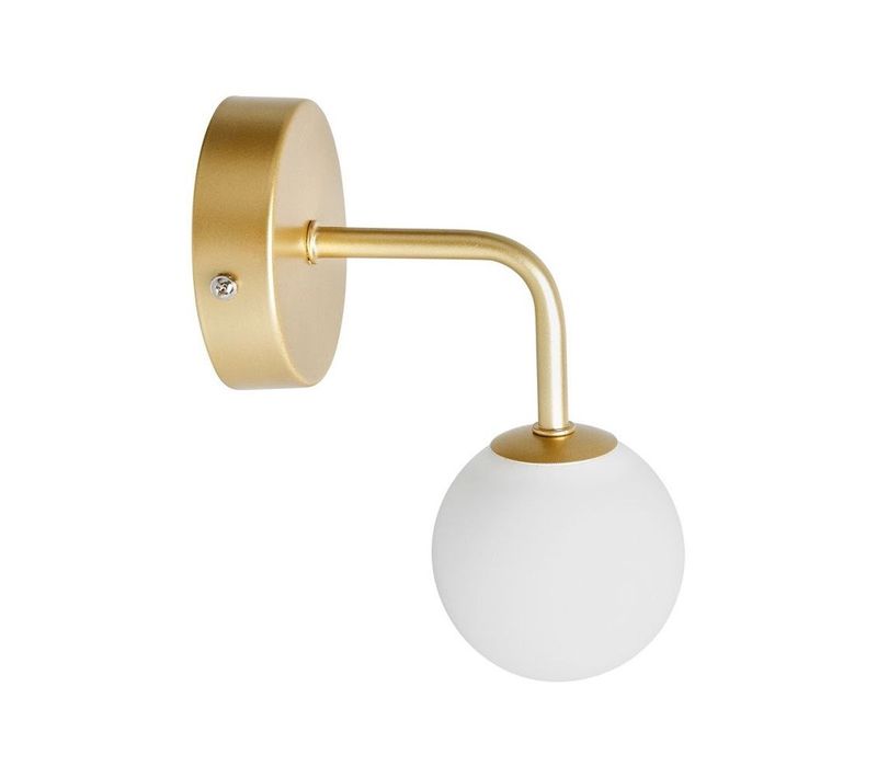 Applique Patère 1 Abat-jour Métal Doré Et Verre